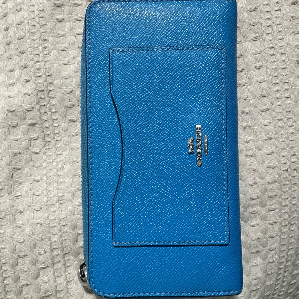 Coach Blue Leather Wallet